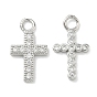 Латунные микропаве прозрачные подвески с фианитом, крест очарование