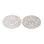 Long-Lasting Plated Brass Connector Charms, Etched Metal Embellishments, Flat Round with Flower