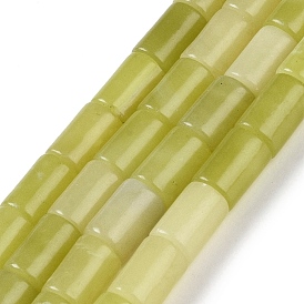Hilo de cuentas de jade natural de limón, columna