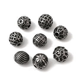 304 из нержавеющей стали бусы, античное серебро