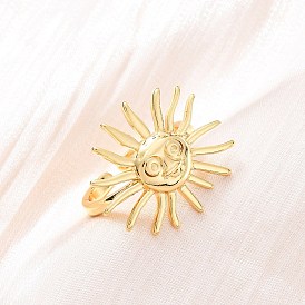 Латунные кольца-манжеты для женщин, солнце, стойки покрытие, без кадмия и без свинца, прочное покрытие