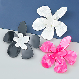 Boucles d'oreilles florales élégantes - panneau d'acide acétique multicouche, style européen et américain