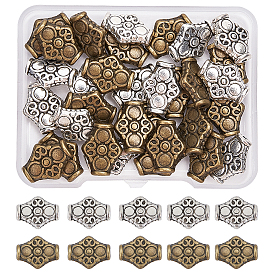 Tibetan Style Alloy Beads, Lead Free & Cadmium Free, Rhombus