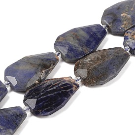 Natural Sodalite Beads Strands, Faceted Teardrop