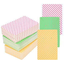 3 Colors Cardboard Jewelry Display Cards, for Hanging Earring & Necklace Display, Rectangle