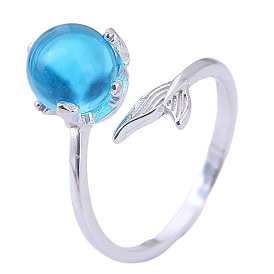 Exquisite Vintage Gemstone Open Ring with European and American Fashion Personality