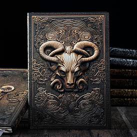 Блокнот из искусственной кожи, а5 журнал выкроек головы крупного рогатого скота, для школьных канцелярских принадлежностей