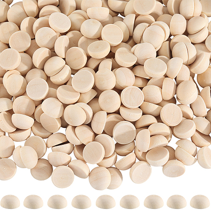 Необработанные кабошоны из натурального дерева, неокрашенными, полукруглые / купольные