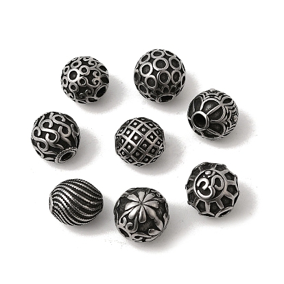 304 из нержавеющей стали бусы, античное серебро