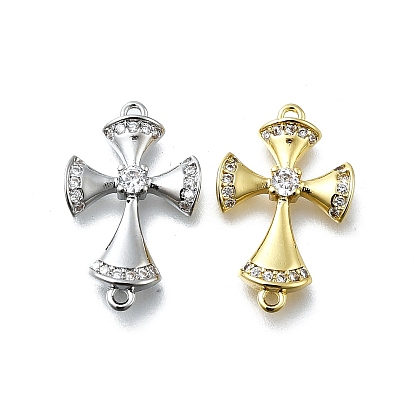 Латунные микро проложить кубического циркония подвески, крестик, долговечный, без свинца и без кадмия, стойки покрытие