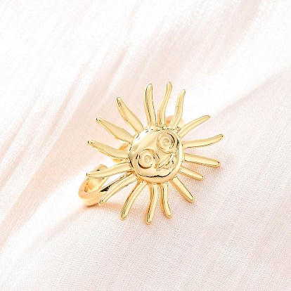 Латунные кольца-манжеты для женщин, солнце, стойки покрытие, без кадмия и без свинца, прочное покрытие