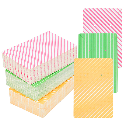 3 Colors Cardboard Jewelry Display Cards, for Hanging Earring & Necklace Display, Rectangle