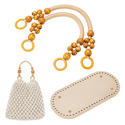 3Stück 2Stile PU-Leder & ovaler Eisenboden, mit Nylon-Taschenriemen, zum Stricken von Taschen, Frauen Taschen handgefertigte Accessoires