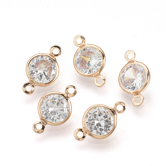 Cubic Zirconia Link, with Brass Findings, Diamond