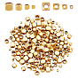 200Pcs 4 Style Brass Beads, Long-Lasting Plated, Cube