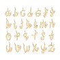 Латунные микро проложить кубического циркония прелести, алфавит, долговечный, без никеля , реальный 18 k позолоченный