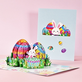 Прямоугольник 3d пасхальное яйцо всплывающая бумажная поздравительная открытка, пригласительный билет на пасху