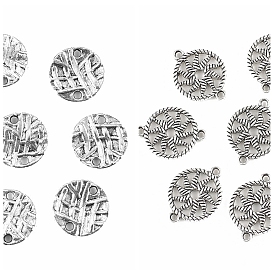 Bohemia Style Alloy Connector Charms, Flat Round Links