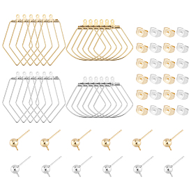 Наборы для самостоятельного изготовления сережек-гвоздиков, в том числе 304 стержень для серег в форме шарика из нержавеющей стали, фурнитура для винного бокала и ушные гайки