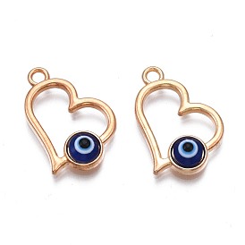 Pendentifs en émail , or et de lumière, sans cadmium et sans plomb, coeur avec le mauvais œil