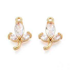 Латунные микро проложить кубического циркония подвески, цветок