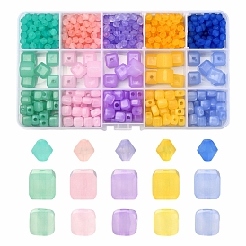 705Pcs 15 Style Imitation Jelly Acrylic Beads, Cone & Cube