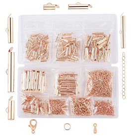 DIY Jewelry Kits, with Iron Slide On End Clasp Tubes & Chain Extender, Alloy Lobster Claw Clasps & Charms