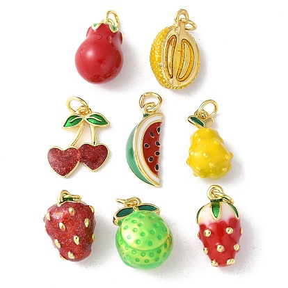 Латунь эмаль подвески, с целью перехода в кольце, долговечный, без кадмия и без свинца, стойки покрытие, реальный 18 k позолоченный, фруктовое очарование