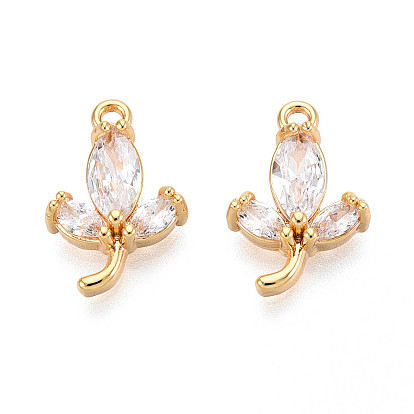 Латунные микро проложить кубического циркония подвески, цветок