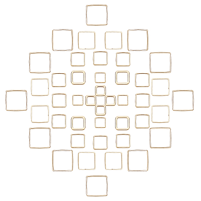 60Pcs 6 Style Brass Linking Rings, Long-Lasting Plated, Square