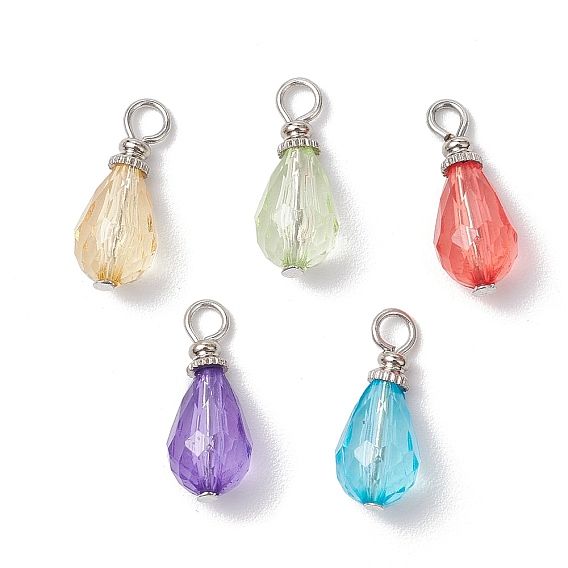 Акрил с железными подвесками, слеза, граненые