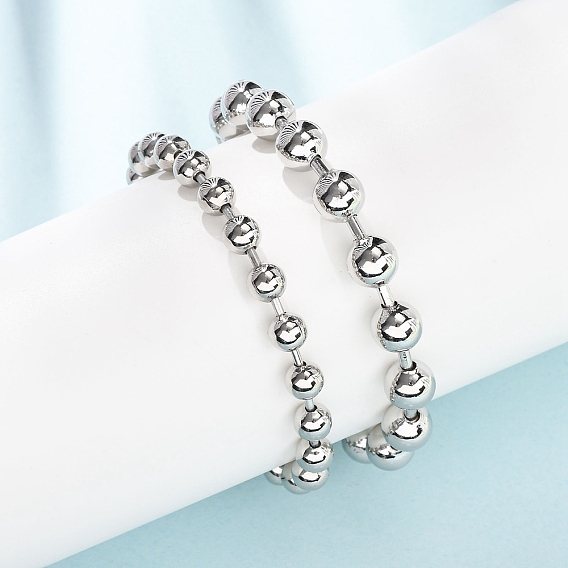 Браслеты из латунной цепочки с шариковыми звеньями для женщин