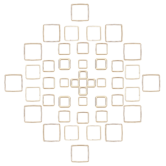 60Pcs 6 Style Brass Linking Rings, Long-Lasting Plated, Square