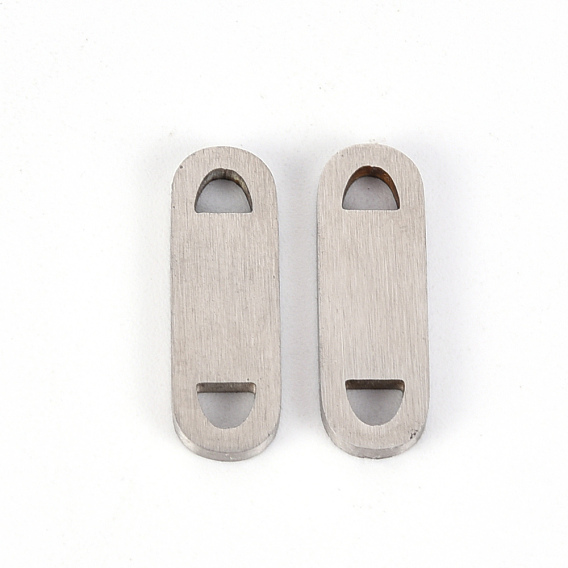 201 Stainless Steel Links Connectors, Laser Cut, Oval