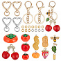 DIY Keychain Making Kits, including Opaque Resin Pendants, Resin Peanut Miniature Ornaments, Acrylic Pendants, Alloy Enamel Pendants, Brass Jump Rings, Zinc Alloy Heart Shaped Swivel Hook Clasps