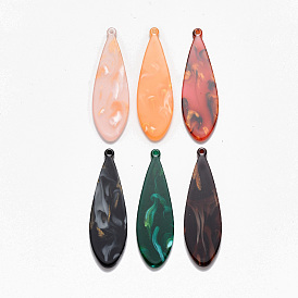 Cellulose Acetate(Resin) Big Pendants, Teardrop