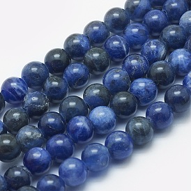 Природный содалит бисер нитей, круглые