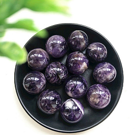Natural Amethyst Round Display Decorations, Reiki Energy Stone Home Feng Shui Ornament