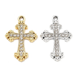 Подвески из сплава и страза, УФ-покрытием, крестик