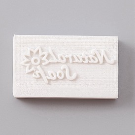 Capítulo de resina, capítulo de sello de jabón de resina hecho a mano de bricolaje, Rectángulo, blanco, jabones naturales