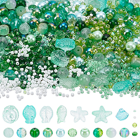 Стеклянные бусины, смешанный стиль, разнообразные