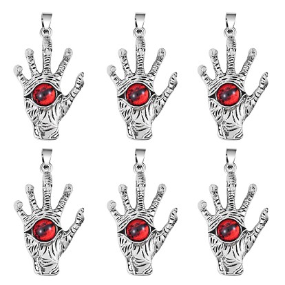 6 piezas mal de ojo mano encanto colgante aleación mal de ojo encantos rojo mal de ojo colgante para joyería collar pulsera pendiente hacer artesanías