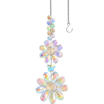 Стеклянные ловцы солнца, подвесные цветочные украшения, создатель радуги, для украшения сада и дома