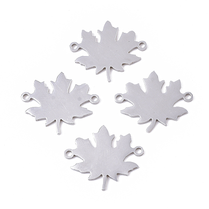 Autumn Theme 201 Stainless Steel Links/Connectors, Laser Cut Links, Maple Leaf, Stamping Blank Tag