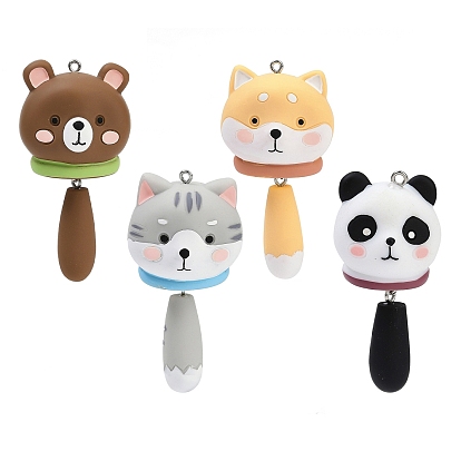 Непрозрачные подвески смолы, с виляющим хвостом и платиновыми железными петлями