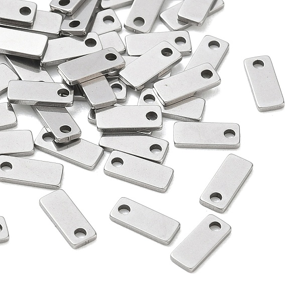 304 Stainless Steel Rectangle Charms, Chain Extender Drop, Stamping Blank Tag