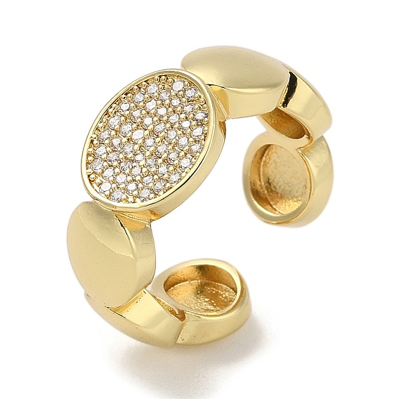 Кольца-манжеты для пальцев из латуни с микропаве из кубического циркония для женщин, без кадмия и без свинца, долговечный, плоско-круглые