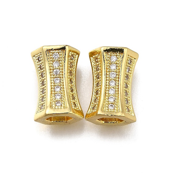 Латунь микропаве прозрачный кубический цирконий европейский бисер, долговечный, стойки покрытие, без свинца и без кадмия, бусины с большим отверстием