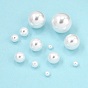 Пластиковые жемчужные бисера, круглые, половину отверстия