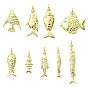 9 шт 9 стили латунные подвески, с кубического циркония, рыбы прелести, с целью перехода в кольце